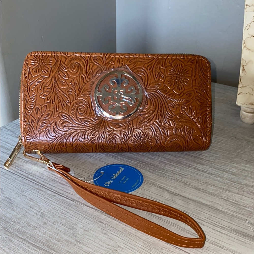 NWT Brown Wristlet Wallet